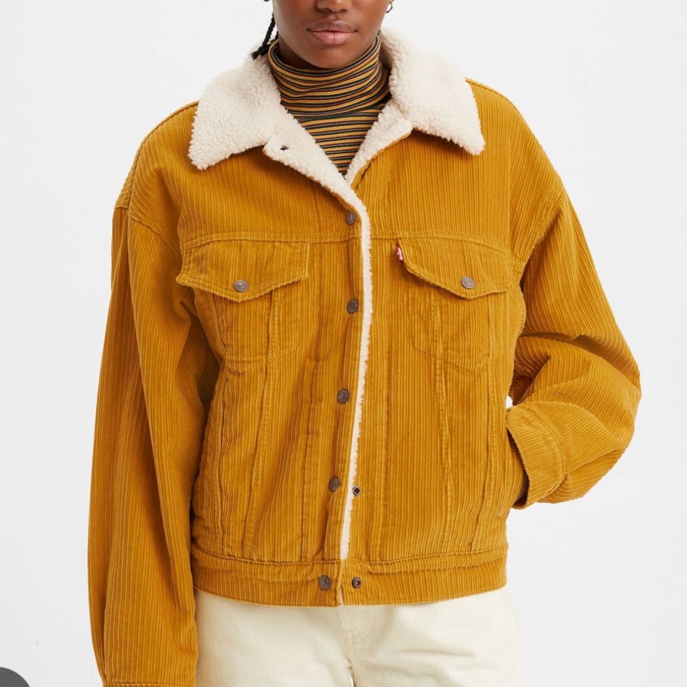 Levi's Women's Yellow Corduroy Sherpa Jacket - Picture 2 of 8